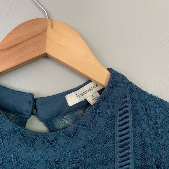 Francesca’s Blue Lace Mini/Midi Length Dress - Picture 6 of 8